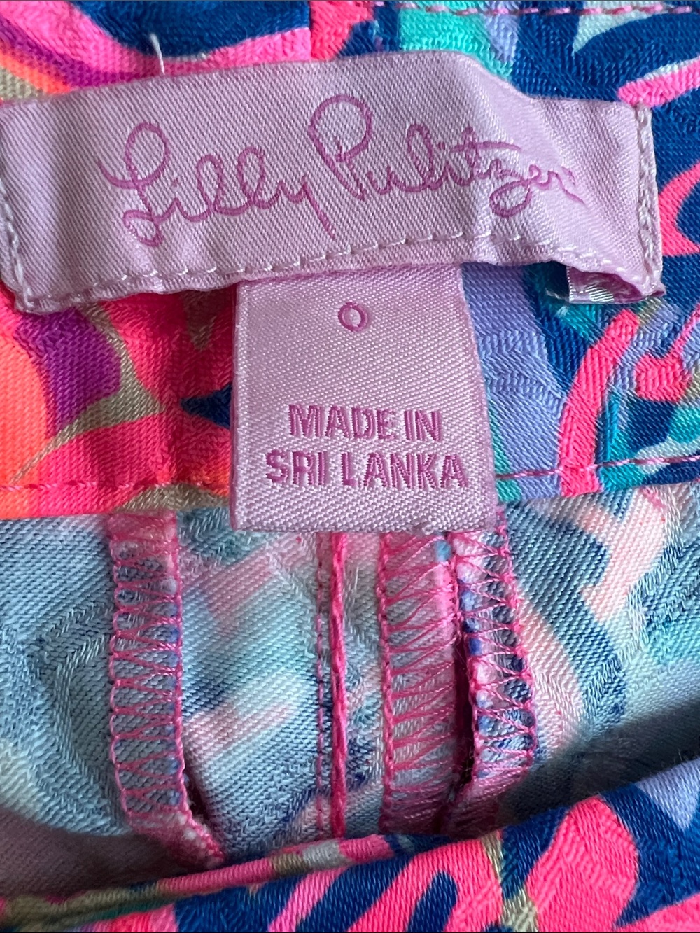 Lilly Pulitzer | Pink, Blue & Teal Paisley Straight-Leg Pants #12816 Size 0 - Picture 16 of 16